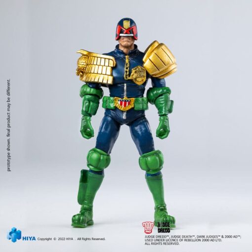 2000 Ad Exquisite Mini Action Figura 1/18 Judge Dredd Gaze Into The Fist Of Dredd 10 Cm Hiya Toys