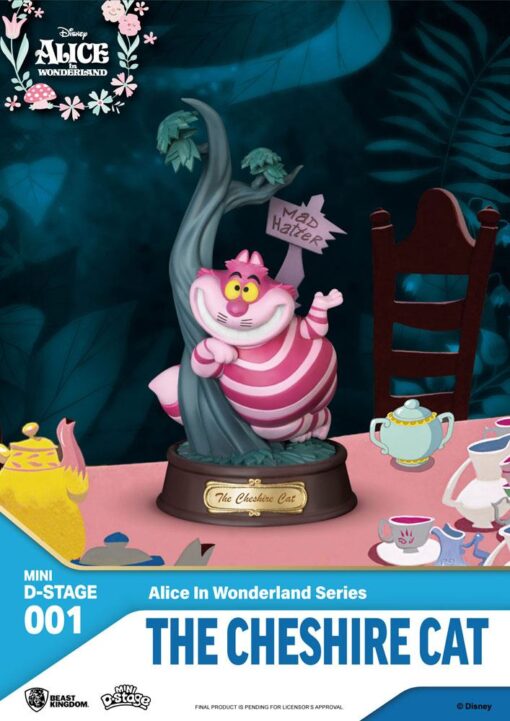 Alice In Wonderland Mini Diorama Stage Pvc Statua The Cheshire Cat 10 Cm Beast Kingdom Toys