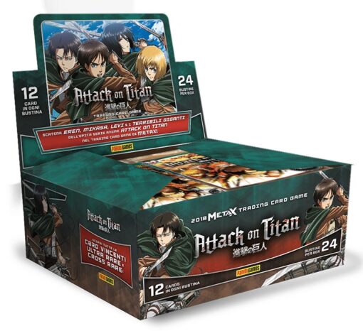 ATTACK ON TITAN CARD BOX 24 BUSTE ANIME MANGA - CARTE DA GIOCO/COLLEZIONE