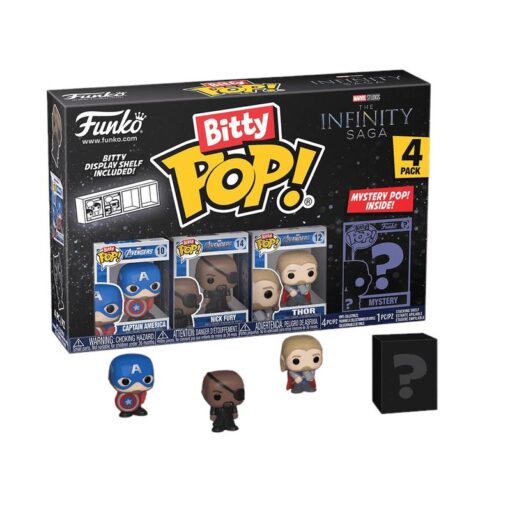 Avengers Bitty Funko Pop Figura Captain America Nick Fury Thor + Sorpresa 2