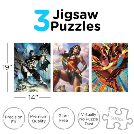 Dc Comics Heroes 500 Pezzi Puzzle Set (3) Puzzle Aquarius Ent