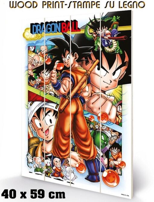 DRAGON BALL COMIC STRIP WOOD PRINT STAMPA SU LEGNO PYRAMID INTERNATIONAL