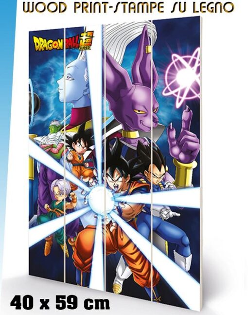 DRAGON BALL GOD DESTRUCTION WOOD PRINT STAMPA SU LEGNO PYRAMID INTERNATIONAL