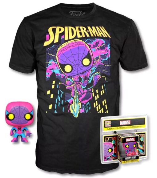 FUNKO TEE+POP POCKET SPIDER-MAN BLACKLIGHT L MARVEL