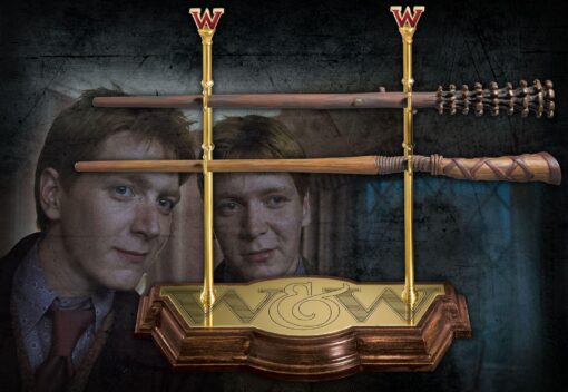 Harry Potter Bacchette Magiche Gemelli Weasley con Espositore Noble Collection