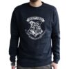 Harry Potter - Felpa Vintage - "Hogwarts" Uomo Nera Sbiadita Taglia M