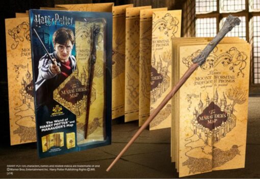 Harry Potter Set Regalo Bacchetta e Mappa Malandrino Originale 38 cm Noble Collection