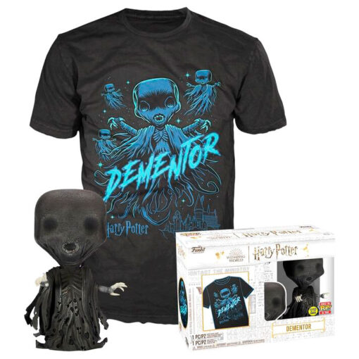 Harry Potter T-Shirt e Pop! Figure in Vinile Dissennatore Funko (Taglia S)