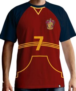 Harry Potter T-shirt "Maglietta Quidditch" Uomo Ss Rossa Premium Taglia L