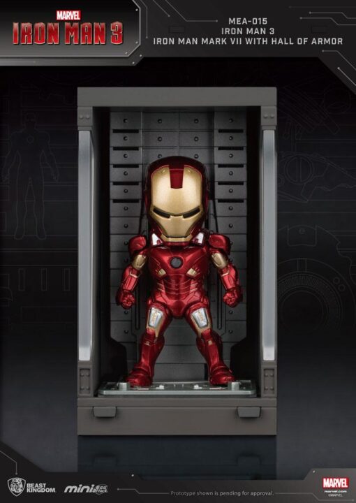 Iron Man 3 Statua Sala Delle Armature Mark VII Figura 8cm Mini Uova Beast Kingdom