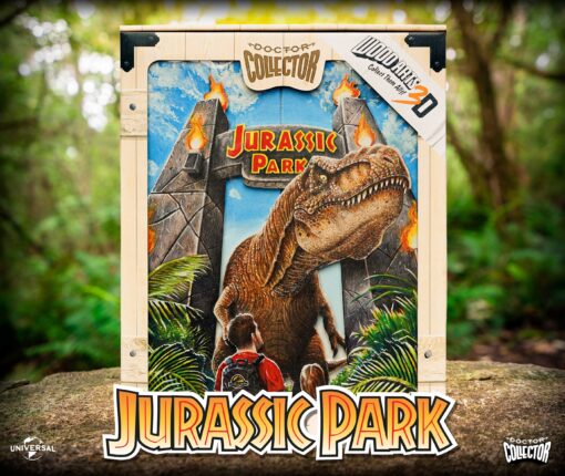 JURASSIC PARK REX ATTACK WOODART POSTER DOCTOR COLLECTOR