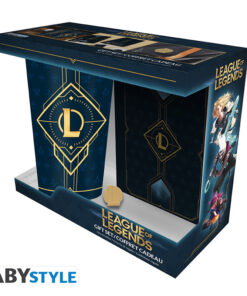 League Of Legends - Pck Xxl Glass + Spilla + Agenda "hextech Logo"