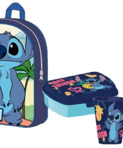 Lilo & Stitch Disney Zaino Basico Bambino + Set Regalo 3 In 1 Accessori