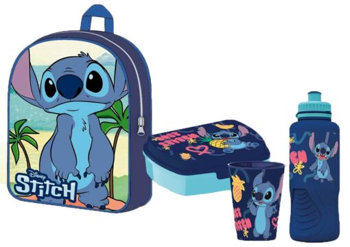 Lilo & Stitch Disney Zaino Basico Bambino + Set Regalo 3 In 1 Accessori