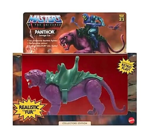 Masters of the Universe Figura Panthor Versione Con Pelliccia Realistica 14 cm Mattel