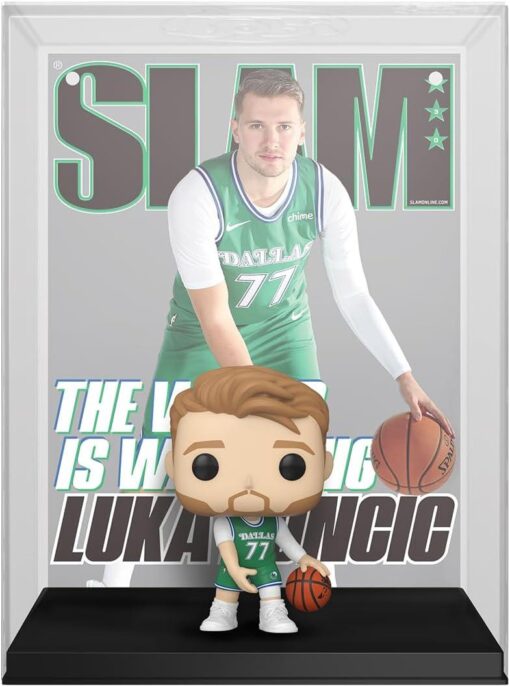 NBA Dallas Mavericks Funko POP con Cover: Slam Vinile Figura Luka Doncic 9 cm