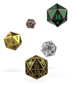 Oakie Doakie Dice D20 Spindown Dice Set Metal (5) Oakie Doakie Dice