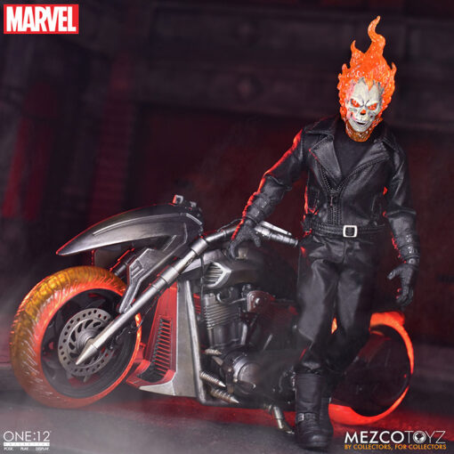 One 12 Coll Ghost Rider & Hell Cycle Set Action Figura Mezco Toys