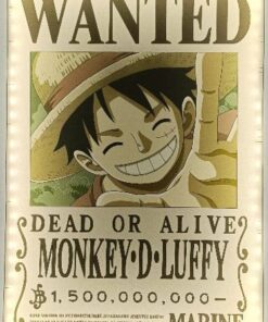 One Piece Led Wall Lampada Light Wanted Luffy 30 Cm Teknofun