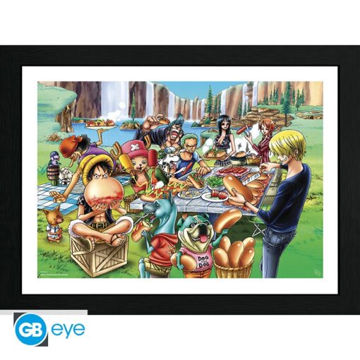 One Piece Stampa Incorniciata Hot Dog Party 30 x 40 cm Gbeye