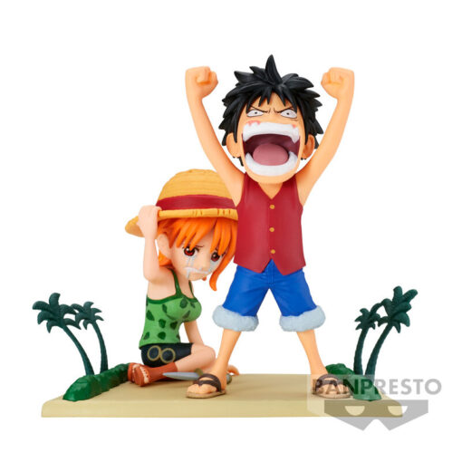 One Piece Wcf Log Stories Luffy & Nami Figura 7cm Banpresto