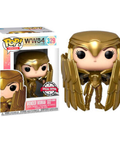 Pop Figura Dc Comics Wonder Woman 84 - Wonder Woman Gold Shield Metallic Esclusiva Funko