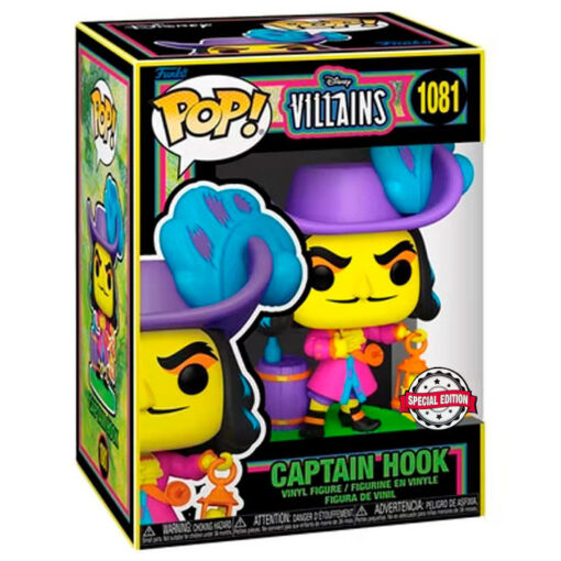 Pop Figura Disney Villains Hook Black Light Esclusiva Funko