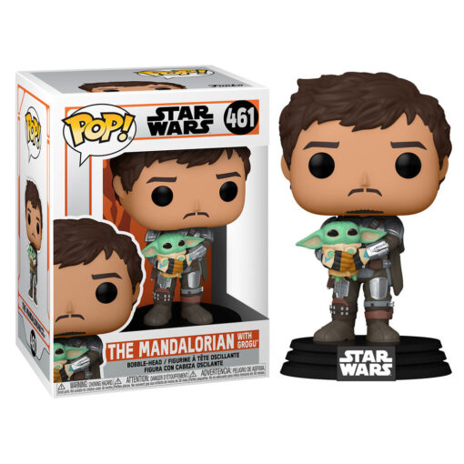 Pop Figura Star Wars Mandalorian Mando Holding Bambino Funko