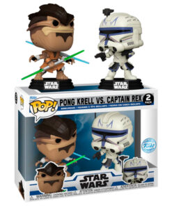 Pop Pack 2 Figures Star Wars The Clone Wars Duels Pong Krell & Captain Rex Esclusiva Funko