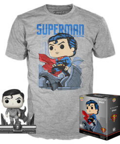 Set Figura Pop & Tee Dc Comics Jim Lee Superman Tg S Esclusiva Funko