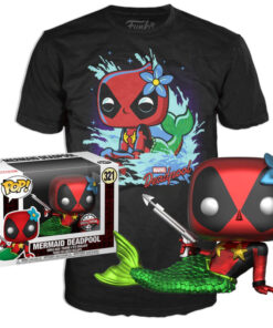 Set Figura Pop & Tee Marvel Deadpool Mermaid Esclusiva tg L Funko