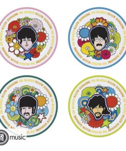 The Beatles - Set Di 4 Piatti - Yellow Sub Flowers