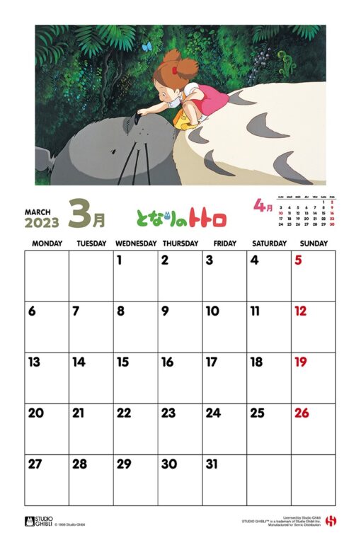 TOTORO 2023 CALENDAR CALENDARIO SEMIC