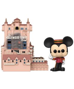 Walt Disney Word 50th Anniversary Pop! Town Vinile Figura Hollywood Tower Hotel E Mickey Mouse 9 Cm Funko