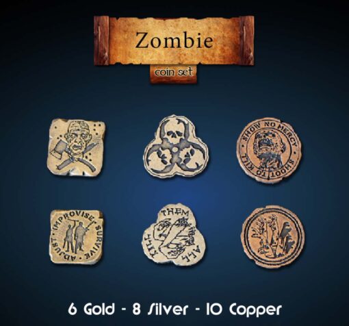 ZOMBIE METAL COINS SET (24) MONETE DM VAULT