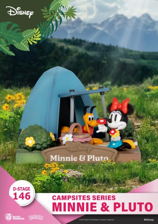 Disney D-Stage Campsite Series PVC Diorama Mini & Pluto 10 Cm Beast Kingdom Toys