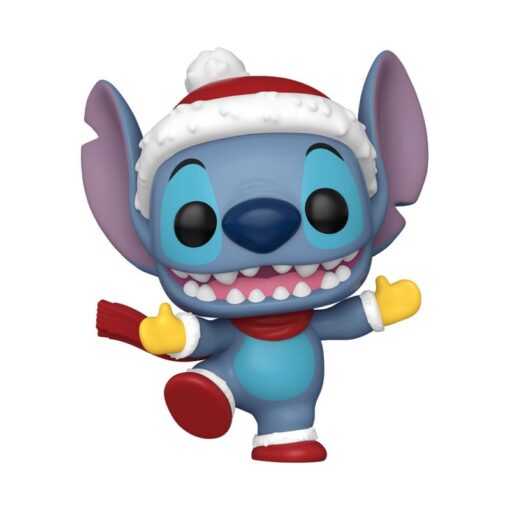 Disney Lilo & Stitch Pop! Figure Vinile Stitch con Cappello Natalizio 9 Cm Funko