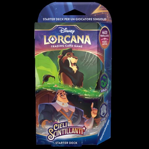 Disney Lorcana Cieli Scintillanti Starter Deck Smeraldo/Acciaio ITA Ravensburger