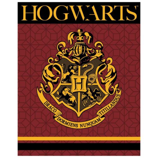 Harry Potter Hogwarts Coperta Rosso Corallo 120x150 cm Warner Bros.