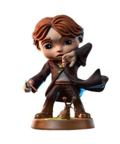 Harry Potter MiniCo Statua Ron Weasley Con la Bacchetta Rotta 14 Cm Iron Studios