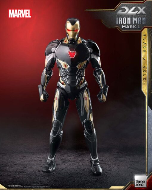 Infinity Saga Dlx Action Figura 1/12 Iron Man Mark 50 (black X Gold) 17 Cm Threezero