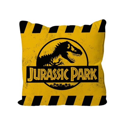 Jurassic Park Cuscino Caution Yellow Logo 40 X 40 Cm Sd Toys