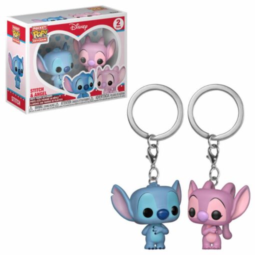 Lilo & Stitch Pocket Pop! Vinile Portachiavi 2-pack Stitch & Angel 4 Cm Funko