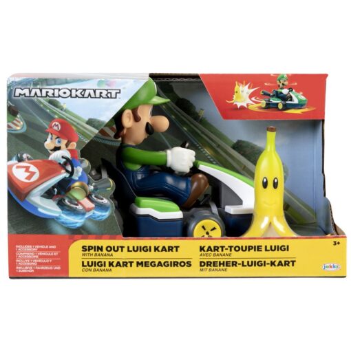 Mario Kart Spinout Luigi Kart Figura 6cm Jakks Pacific