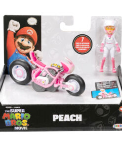 Mario Kart The Movie Figura Peach con Moto 7cm Jakks Pacific