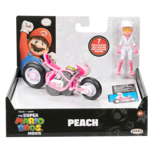 Mario Kart The Movie Figura Peach con Moto 7cm Jakks Pacific