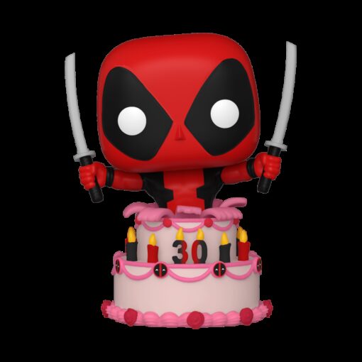 Marvel Deadpool 30° Anniversario Pop! Figure Vinile Deadpool nella Torta 9 Cm