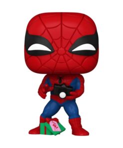 Marvel Holiday Pop! Vinile Figure Spiderman con Regalo Aperto 9 Cm Funko