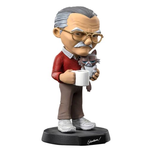 Marvel MiniCo Statua Stan Lee con Grumpy Cat 14 Cm Iron Studios