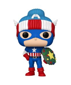 Marvel Pop! Vinile Figura Holiday Capt. America 9 Cm Funko